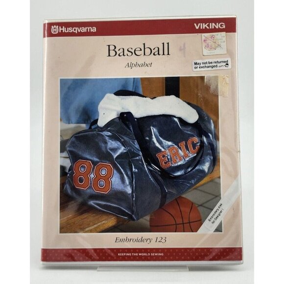 Baseball Alphabet Embroidery Designs Disk 123 for Husqvarna Viking Designer 1 - Picture 1 of 5